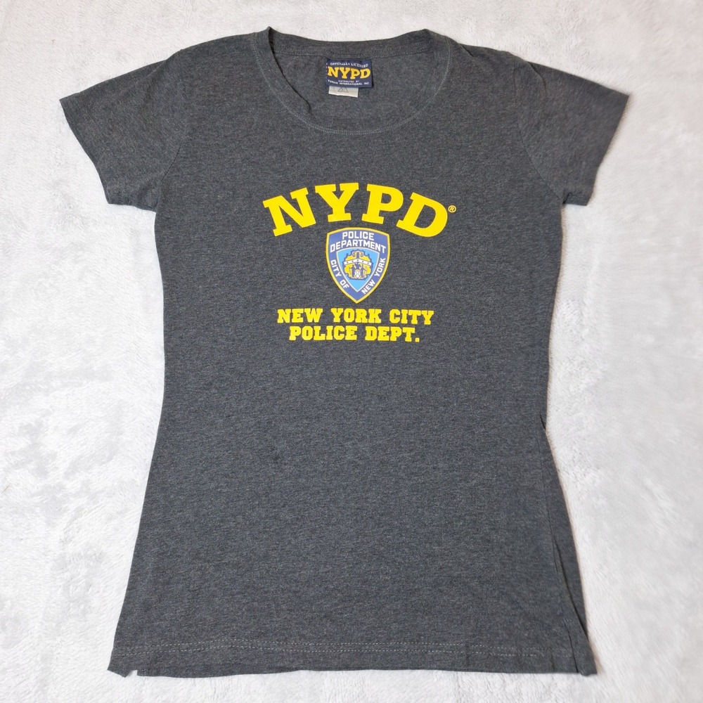 NYPD Graphic T-Shirt Women XL Gray Short Sleeve Police Dept Official Souvenir